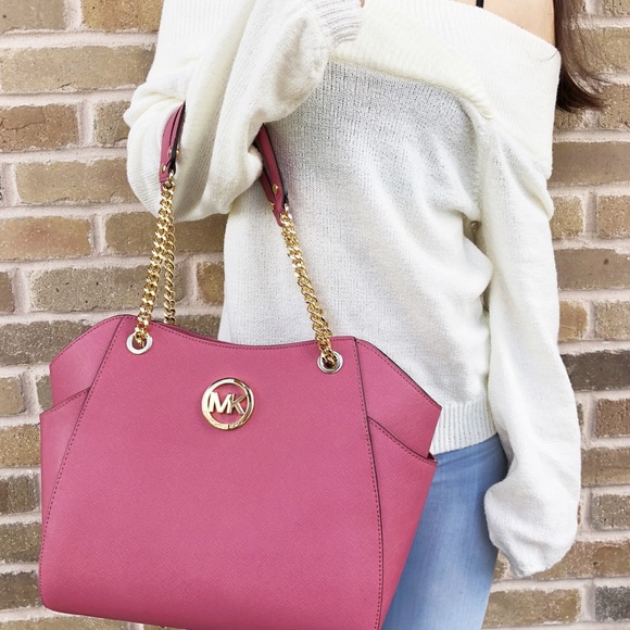 Gaby’sBags👜💕- NWT Michael Kors Large Tote Tulip - Picture 2 of 8